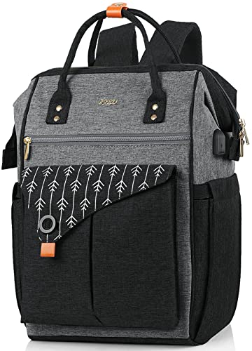 Rucksack Damen, 15,6 Zoll Laptop Rucksack mit USB Ladeanschluss, Schulrucksack Mädchen, Wasserdichter Schultasche Daypack Elegant für Schule Uni Reise Arbeit von RJEU