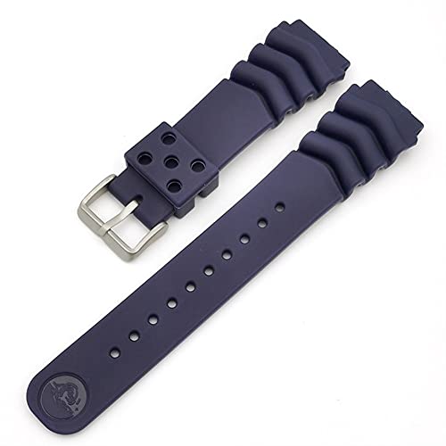 RJGYMTAZ Taucherarmband Herren Sport Silikon Wasserdicht Armband Armband Gürtel Zubehör Ersatzband(Blue,22mm) von RJGYMTAZ