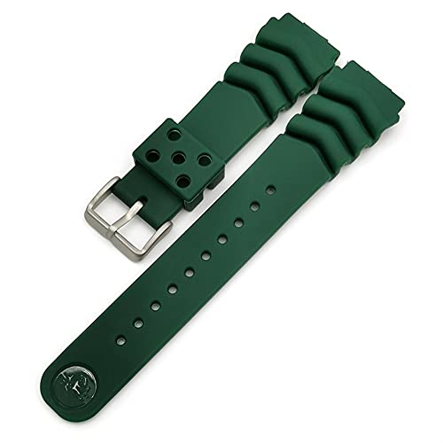 RJGYMTAZ Taucherarmband Herren Sport Silikon Wasserdicht Armband Armband Gürtel Zubehör Ersatzband(Green,18mm) von RJGYMTAZ