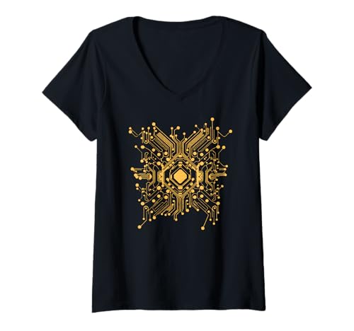 Damen Leiterplatte, Computerschaltungsdesign T-Shirt mit V-Ausschnitt Damen Leiterplatte, Computerschaltungsdesign T-Shirt mit V-Ausschnitt von RKG TEES