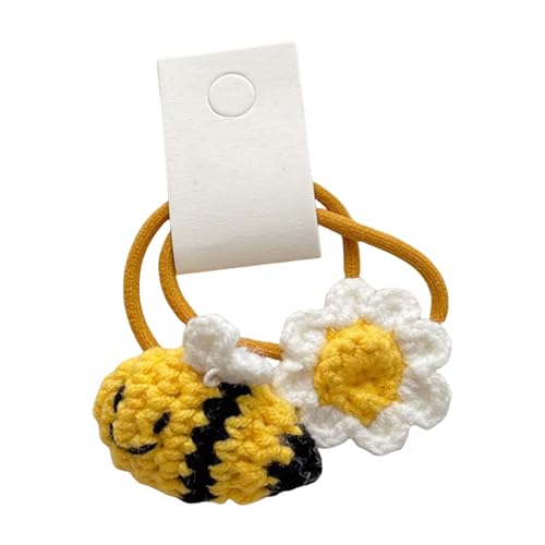 Haarnadel mit niedlichem Honigbienen-Motiv, Entenschnabel-Clip, handgehäkelt, Seitennadel, elastisch, Haarstyling-Zubehör, 2 Stück von RKJRTK