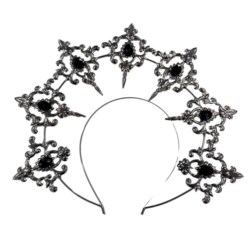Halos Stirnbänder Legierung Stirnbänder Perlen Haarreifen Haarband für Damen Mädchen Vintage Kopfbedeckung von RKJRTK