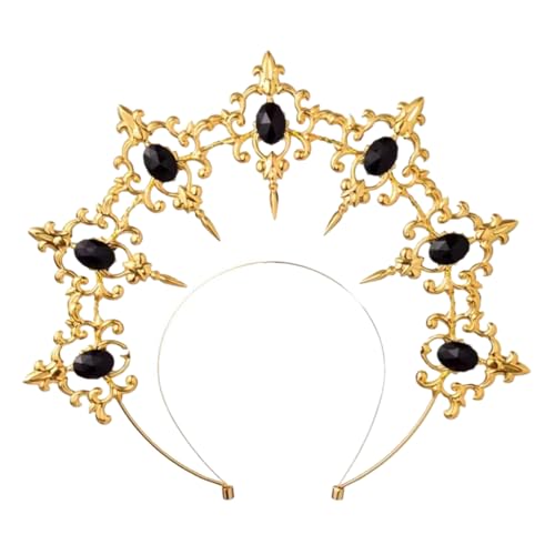 Halos Stirnbänder Legierung Stirnbänder Perlen Haarreifen Haarband für Damen Mädchen Vintage Kopfbedeckung von RKJRTK