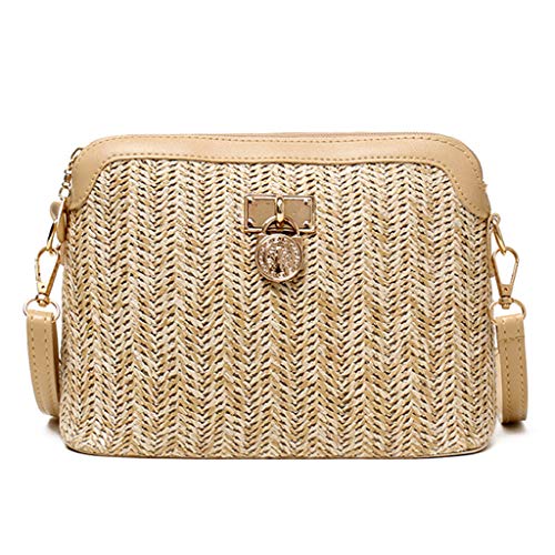 RKJRTK Frauen Mode Handtasche Umhängetasche Damen Stroh Gewebt Crossbody Tote Frauen Mode Rucksäcke von RKJRTK