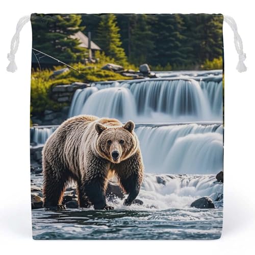 Grizzlies in River Falls Kordelzugbeutel, staubdichte Aufbewahrungstasche, atmungsaktive Canvas-Tasche, wiederverwendbare Musselin-Tasche für Party, Hochzeit, Weihnachten, Geschenktasche, Stil:, 10.2 Grizzlies in River Falls Kordelzugbeutel, staubdichte Aufbewahrungstasche, atmungsaktive Canvas-Tasche, wiederverwendbare Musselin-Tasche für Party, Hochzeit, Weihnachten, Geschenktasche, Stil:, 10.2 von RKJVB