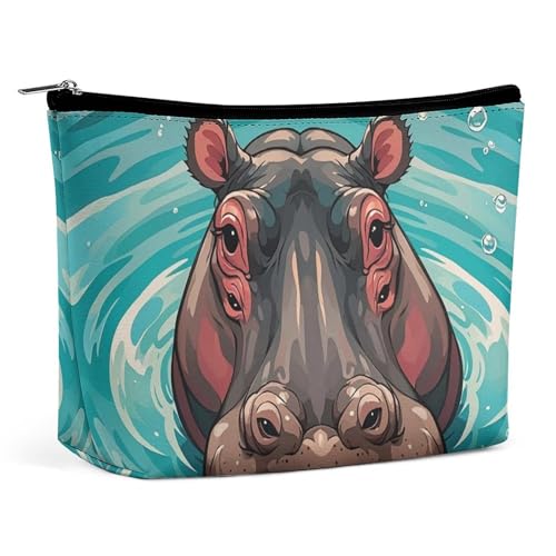 Niedliche Nilpferd-Make-up-Tasche für Damen, tragbare Kosmetiktasche, wasserdicht, Kulturbeutel, Aufbewahrungstasche, große Make-up-Tasche, ästhetische Hand-Make-up-Tasche für Reisen, Arbeit, Stil, Niedliche Nilpferd-Make-up-Tasche für Damen, tragbare Kosmetiktasche, wasserdicht, Kulturbeutel, Aufbewahrungstasche, große Make-up-Tasche, ästhetische Hand-Make-up-Tasche für Reisen, Arbeit, Stil, von RKJVB