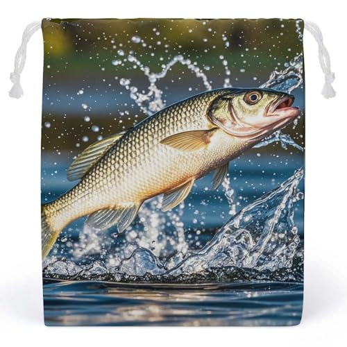 RKJVB Big Mouth Bass Bites Bait Drawstring Bags Dust-proof Storage Bag Breathable Canvas Bag Reusable Musselin Bag for Party Wedding Xmas Gift Bag, Stil:, 10.2 x 8.3 inches RKJVB Big Mouth Bass Bites Bait Drawstring Bags Dust-proof Storage Bag Breathable Canvas Bag Reusable Musselin Bag for Party Wedding Xmas Gift Bag, Stil:, 10.2 x 8.3 inches von RKJVB