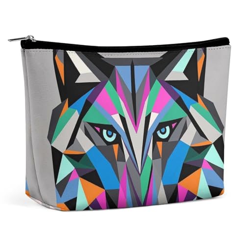 RKJVB Coyote Make-up-Tasche für Damen, Motiv: Wolf Beast, tragbare Kosmetiktasche, wasserdicht, Kulturbeutel, Aufbewahrungstasche, große Make-up-Tasche, ästhetische Hand-Make-up-Tasche für Reisen, von RKJVB