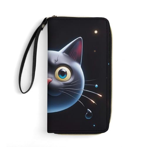 RKJVB Damen-Geldbörse mit mehreren Fächern, niedliche schwarze Katzen-Form, Ledergeldbörse für Damen, ultradünn, mit Reißverschlussfach für Shopping, Arbeit, Stil, 19,7 x 10,5 cm, modern, Stil:, RKJVB Damen-Geldbörse mit mehreren Fächern, niedliche schwarze Katzen-Form, Ledergeldbörse für Damen, ultradünn, mit Reißverschlussfach für Shopping, Arbeit, Stil, 19,7 x 10,5 cm, modern, Stil:, von RKJVB