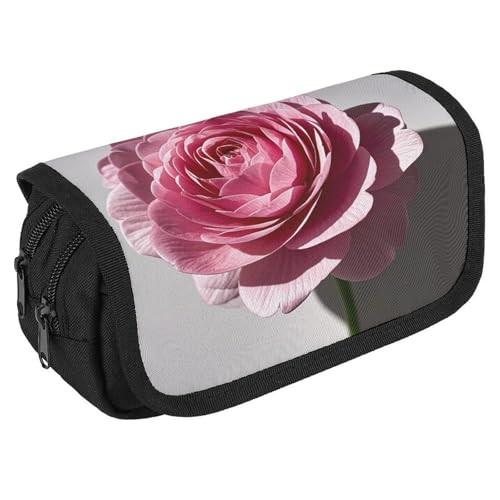 RKJVB Federmäppchen, schöne Blume, großes Fassungsvermögen, Stiftebox, Doppel-Reißverschluss, Aufbewahrungstasche, 2 Fächer, tragbare multifunktionale Tasche, Schreibtisch-Organizer, Stifteetui, von RKJVB