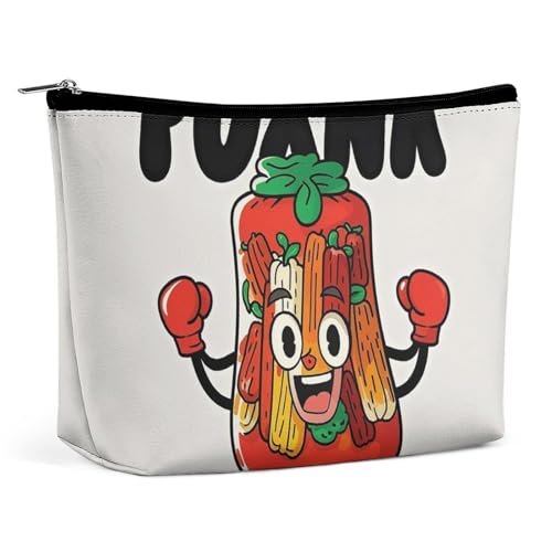 RKJVB Interessante Kimchi-Cartoon-Make-up-Tasche für Damen, tragbare Kosmetiktasche, wasserdicht, Kulturbeutel, Aufbewahrungstasche, große Make-up-Tasche, ästhetische Hand-Make-up-Tasche für Reisen, von RKJVB