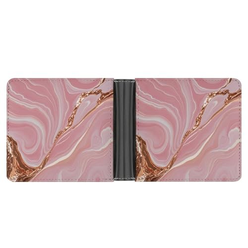RKJVB Klassische Slimfold Geldbörse für Damen Gold Marmor Bifold Kreditkartenetui Brieftasche für Herren Leder Geldbörse mit Ausweisfenster und mehreren Kartenfächern Mini Wallet Gold Marmor 4,6 × 3,7 von RKJVB