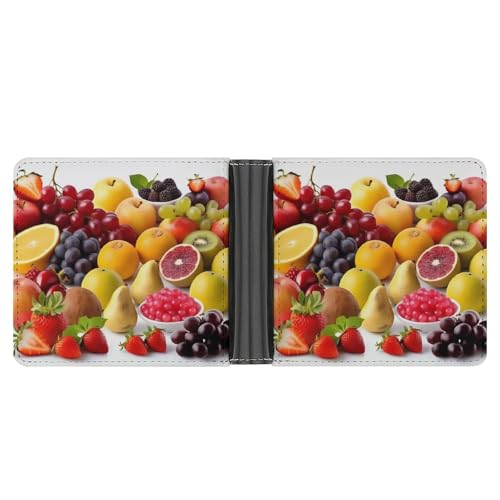RKJVB Klassische Slimfold Geldbörse für Frauen Frische Früchte Bifold Kreditkartenetui Brieftasche für Männer Leder Geldbörse mit Ausweisfenster und mehreren Kartenfächern Mini Wallet Fresh Fruits 4,6 von RKJVB