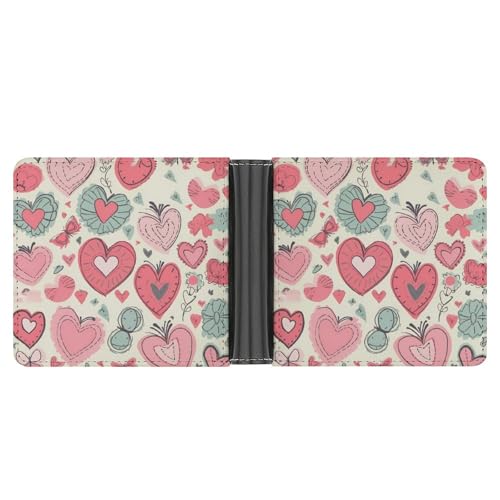 RKJVB Klassische Slimfold Geldbörse für Frauen Happy Mother's Day Bifold Kreditkartenetui Geldbörse für Herren Leder Geldbörse mit Ausweisfenster und mehreren Kartenfächern Mini-Geldbörse, Happy von RKJVB