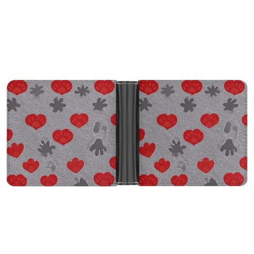 RKJVB Klassische Slimfold Geldbörse für Frauen Hundekralle Love Bifold Kreditkartenetui Geldbörse für Männer Leder Geldbörse mit Ausweisfenster und mehreren Kartenfächern Mini Wallet Dog Claw Love 4,6 von RKJVB