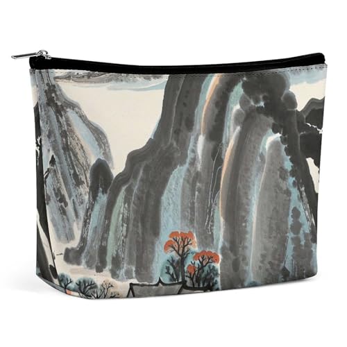 RKJVB Make-up-Tasche für Damen, Motiv: chinesische Landschaftsmalerei, tragbare Kosmetiktasche, wasserdicht, Kulturbeutel, Aufbewahrungstasche, große Make-up-Tasche, ästhetische Hand-Make-up-Tasche RKJVB Make-up-Tasche für Damen, Motiv: chinesische Landschaftsmalerei, tragbare Kosmetiktasche, wasserdicht, Kulturbeutel, Aufbewahrungstasche, große Make-up-Tasche, ästhetische Hand-Make-up-Tasche von RKJVB