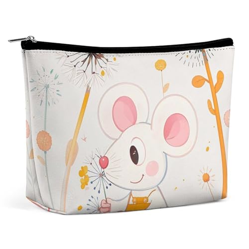 RKJVB Make-up-Tasche mit Cartoon-Motiv für Damen, tragbare Kosmetiktasche, wasserdicht, Kulturbeutel, Aufbewahrungstasche, große Make-up-Tasche, ästhetische Hand-Make-up-Tasche für Reisen, Arbeit, von RKJVB