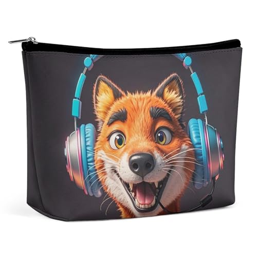 RKJVB Make-up-Tasche mit Tier-Porträt, für Damen, tragbare Kosmetiktasche, wasserdicht, Kulturbeutel, Aufbewahrungstasche, große Make-up-Tasche, ästhetische Hand-Make-up-Tasche für Reisen, Arbeit, von RKJVB