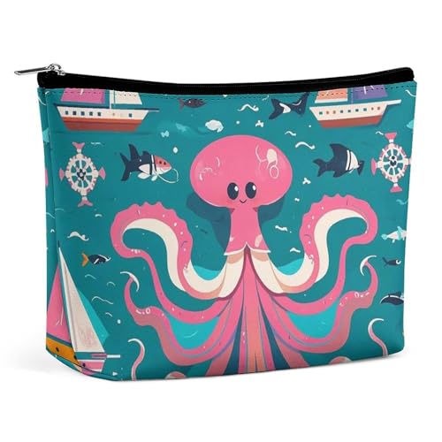 RKJVB Marine Creatures Make-up-Tasche für Damen, tragbare Kosmetiktasche, wasserdicht, Kulturbeutel, Aufbewahrungstasche, große Make-up-Tasche, ästhetische Hand-Make-up-Tasche für Reisen, Arbeit, RKJVB Marine Creatures Make-up-Tasche für Damen, tragbare Kosmetiktasche, wasserdicht, Kulturbeutel, Aufbewahrungstasche, große Make-up-Tasche, ästhetische Hand-Make-up-Tasche für Reisen, Arbeit, von RKJVB
