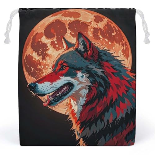 RKJVB Red Moon Outdoor Wolf Drawstring Bags Dust-proof Storage Bag Breathable Canvas Bag Reusable Musselin Bag for Party Wedding Xmas Gift Bag, Stil:, 10.2 x 8.3 inches RKJVB Red Moon Outdoor Wolf Drawstring Bags Dust-proof Storage Bag Breathable Canvas Bag Reusable Musselin Bag for Party Wedding Xmas Gift Bag, Stil:, 10.2 x 8.3 inches von RKJVB