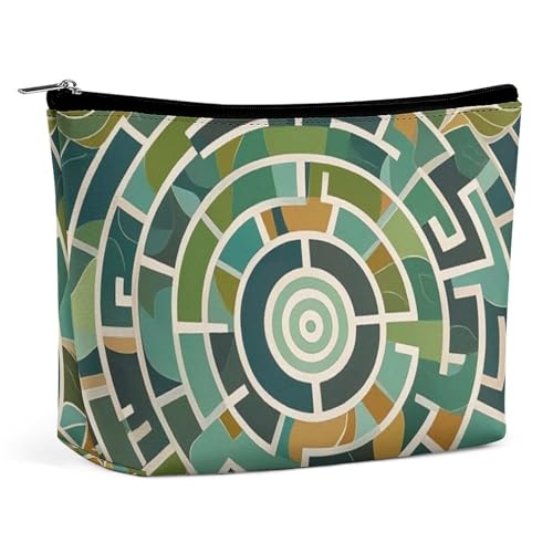 RKJVB Runde Make-up-Tasche für Damen, tragbare Kosmetiktasche, wasserdicht, Kulturbeutel, Aufbewahrungstasche, große Make-up-Tasche, ästhetische Hand-Make-up-Tasche für Reisen, Arbeit, Stil, von RKJVB