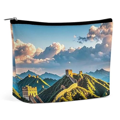 RKJVB The Great Wall of China Make-up-Tasche für Damen, tragbare Kosmetiktasche, wasserdicht, Kulturbeutel, Aufbewahrungstasche, große Make-up-Tasche, ästhetische Hand-Make-up-Tasche für Reisen, von RKJVB