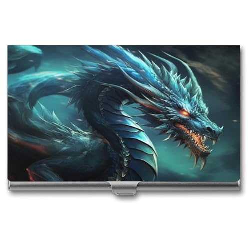 RKJVB Visitenkartenhalter, Drache, schlankes Visitenkartenetui, professionelle Namenskartenhalter, Geldbörse, Namenskarten-Organizer, minimalistische Tasche, Kartenetuis für Männer und Frauen, drache, von RKJVB