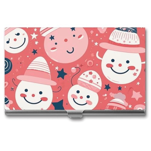 RKJVB Visitenkartenhalter, Schneemann und Sterne, schlankes Visitenkartenetui, professionelle Namenskartenhalter, Geldbörse, Namenskarten-Organizer, minimalistische Tasche, Kartenetuis für Männer und von RKJVB