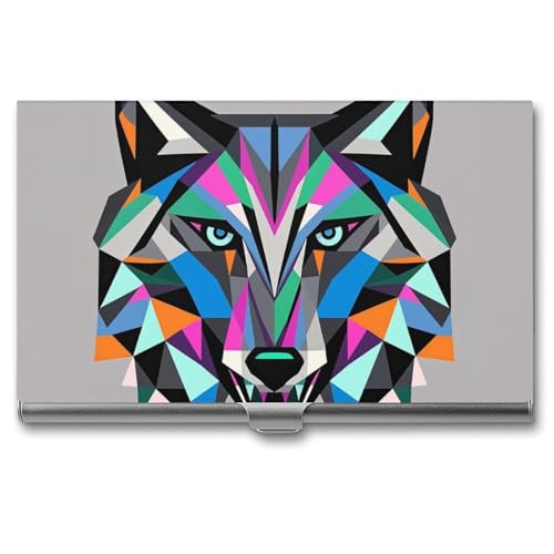 RKJVB Visitenkartenhalter Coyote, Wolf Beast Slim Visitenkartenetui, professionelle Namenskartenhalter, Geldbörse, Namenskarten-Organizer, minimalistische Tasche, Kartenetuis für Männer und Frauen, von RKJVB