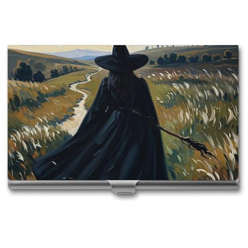 RKJVB Visitenkartenhalter The Witch of Darkness Slim Visitenkartenetui Professionelle Namenskartenhalter Geldbörse Namenskarten-Organizer Minimalistische Tasche Kartenhüllen für Männer Frauen, The von RKJVB
