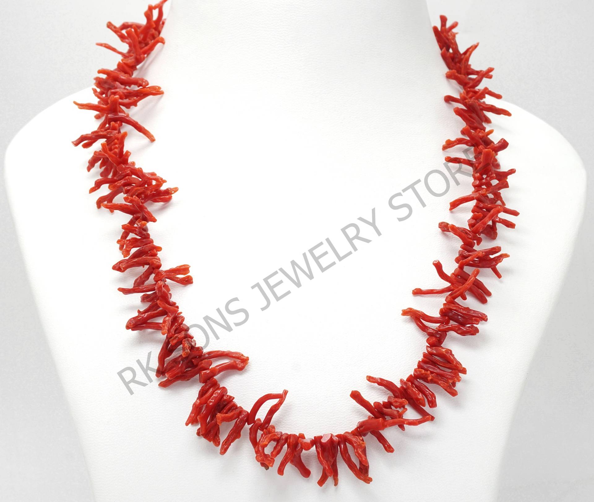 Rote Koralle Halskette, Aaa++ Edelstein Geburtstagsgeschenk, Jahrestag Geschenk, Party Wear Halskette von RKSONSJEWELRYSTORE