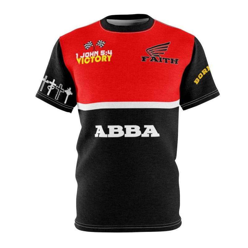 Abba Christian Jersey, Tshirt Mit Spruch "Abba, Born Wieder, Kreuz, Glaube, Sieg" | 1 Johannes 5 4 Als Trikot - Christliche Geschenke Gestaltet Abba Christian Jersey, Tshirt Mit Spruch "Abba, Born Wieder, Kreuz, Glaube, Sieg" | 1 Johannes 5 4 Als Trikot - Christliche Geschenke Gestaltet von RKTopic
