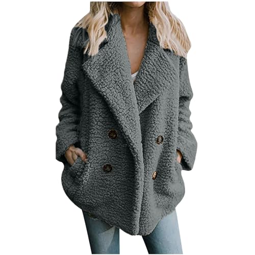RKaixuni 2023 Damen Mode Sherpa Fleece Jacken Winter Warm Kunstpelz Trenchcoat Casual Peacoat Fuzzy Teddy Mantel Outwear, dunkelgrau, 54 RKaixuni 2023 Damen Mode Sherpa Fleece Jacken Winter Warm Kunstpelz Trenchcoat Casual Peacoat Fuzzy Teddy Mantel Outwear, dunkelgrau, 54 von RKaixuni