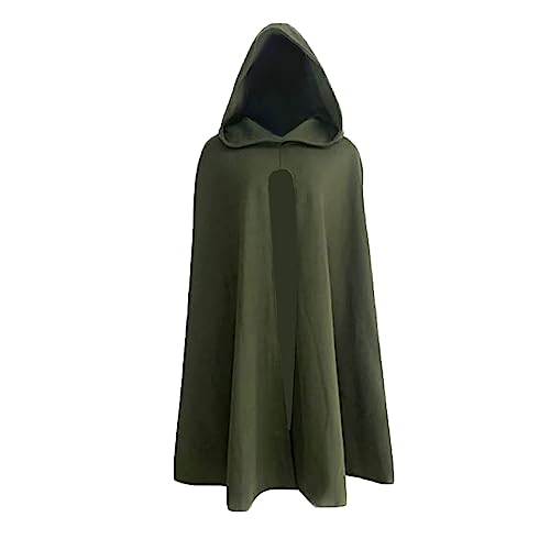 RKaixuni Damen-Umhang mit Kapuze, Halloween-Kostüm, mittelalterlicher Vampir-Hexen-Umhang, Wollmischung, Cosplay-Outfit von RKaixuni