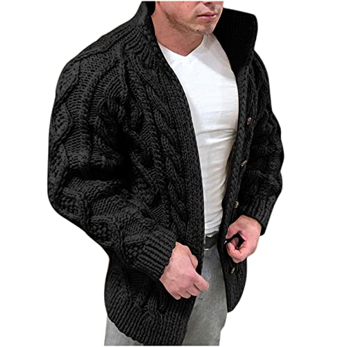 RKaixuni Herren Strickpullover Mantel Grobstrick Strickjacke ÜBergangsmantel Herbst Winter Elegante LangäRmelige Locker Warme Winterjacke Handgemachte Strickjacke Freizeitjacke von RKaixuni