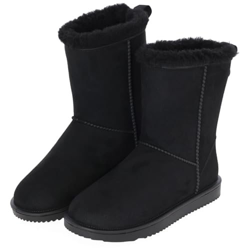 RL24 - Damen Stiefel Grande von Covalliero – Winter Boots mit Fütterung – ideal als Stallschuhe – rutschfest & wasserdicht – Schlupfstiefel in Schwarz – Winterstiefel in Größe 39 von RL24