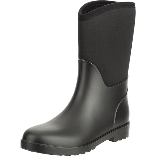 RL24 - Gummistiefel Basicline – Thermostiefel für Stall & Weide – wasserdichte Stallstiefel – Allwetter-Stiefel halbhoch – Thermo-Reitschuhe in schwarz – Unisex Winterschuhe in Größe 43 von RL24