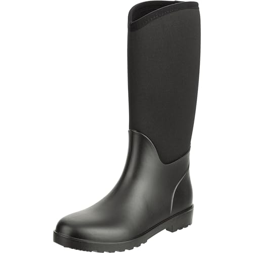 RL24 - Gummistiefel Basicline – Thermostiefel für Stall & Weide – wasserdichte Stallstiefel – Allwetter-Stiefel hoch – Thermo-Reitschuhe in schwarz – Unisex Winterschuhe in Größe 37 von RL24