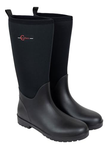 RL24 - Gummistiefel Neolite – Thermostiefel für Stall & Weide – wasserdichte Stallstiefel – Allwetter-Stiefel hoch – Thermo-Reitschuhe in schwarz – Unisex Winterschuhe in Größe 39 von RL24