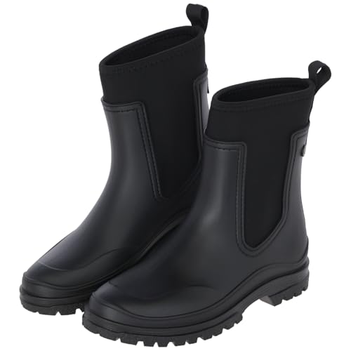 RL24 - Gummistiefeletten von Covalliero – Regenstiefeletten für Stall & Alltag – Gummistiefel Damen halbhoch – Pull-On Regenschuhe – wasserdichte Rain Boots in Schwarz – Gr. 36 von RL24