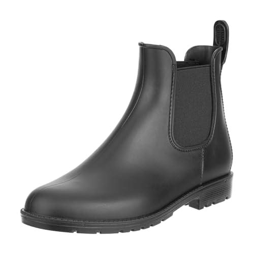 RL24 - Jodhpur Gummistiefeletten Basicline – Gummistiefel Damen & Herren – wasserdichte Stiefeletten mit Elastikeinsätzen – Regenstiefeletten in schwarz – Chelsea Boots in Größe 41 von RL24