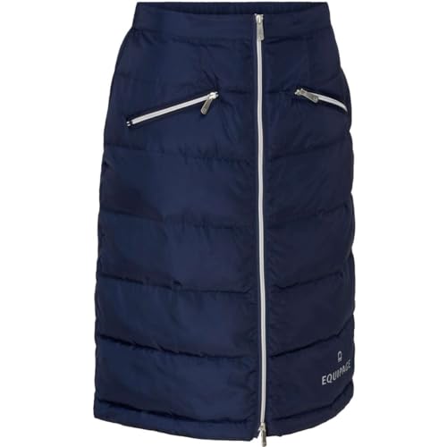 RL24 - Thermoreitrock Eleri von Equipage | Winterrock wasserabweisend & atmungsaktiv | Thermorock mit Polsterung | Warmer Damen Rock | Stepprock in Navy (Blau) | Reitbekleidung in Größe L von RL24