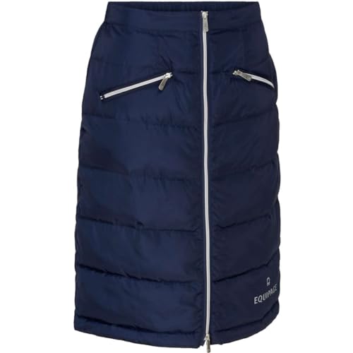 RL24 - Thermoreitrock Eleri von Equipage | Winterrock wasserabweisend & atmungsaktiv | Thermorock mit Polsterung | Warmer Damen Rock | Stepprock in Navy (Blau) | Reitbekleidung in Größe XL von RL24
