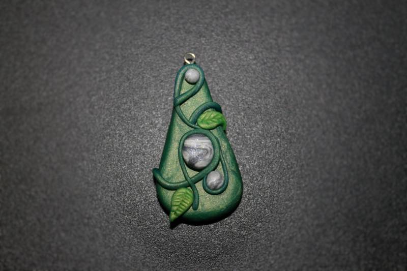 Natur Blätter Stein Fimo Halskette Anhänger Natur Blätter Stein Fimo Halskette Anhänger von RLCArts