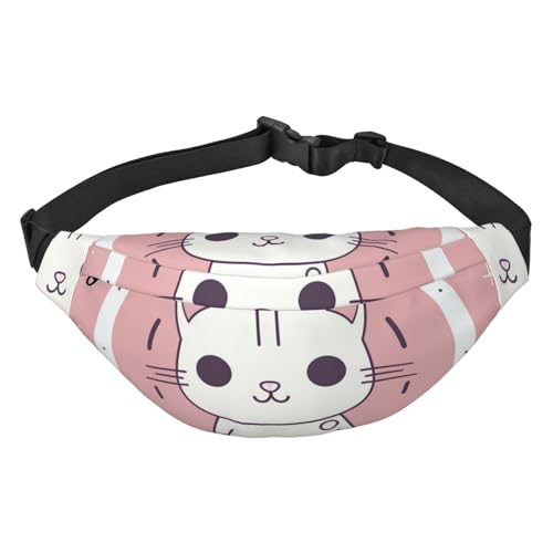 Bauchtasche für Männer und Frauen, zwei Bären in karierter Kleidung, Gürteltasche mit verstellbarem Riemen, modische Hüfttasche für Reisen, Es gibt eine Katze im Kreis, Einheitsgröße von RLDOBOFE