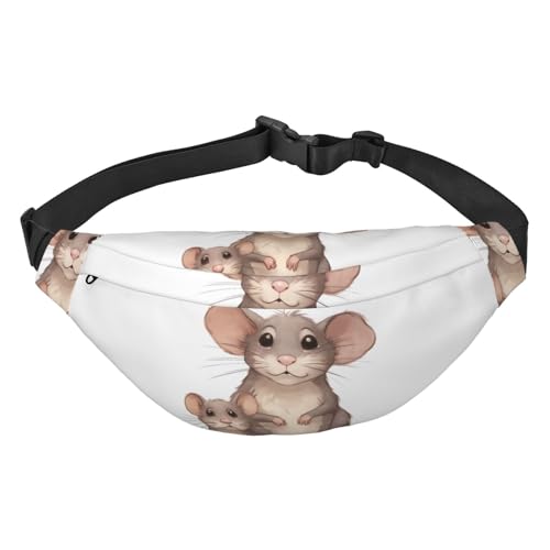 Bauchtasche mit Ratten-Aufdruck, für Damen und Herren, Crossbody-Hüfttasche, wasserdichte Gürteltasche mit verstellbarem Riemen, Schwarz, Einheitsgröße, Schwarz, Einheitsgröße, Schwarz , Einheitsgröße von RLDOBOFE