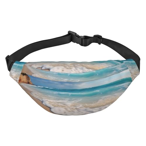 Bauchtasche mit Wasserrausch bis tropischem Strand, für Damen und Herren, Crossbody-Hüfttasche, wasserdichte Gürteltasche mit verstellbarem Riemen, Schwarz, Einheitsgröße, Schwarz, Einheitsgröße, von RLDOBOFE