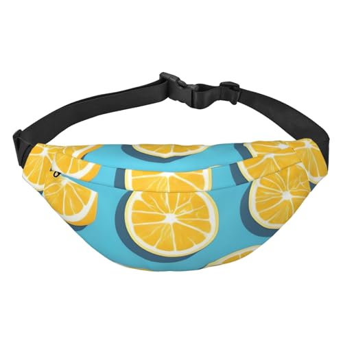 Bauchtasche mit Zitronenkeil-Aufdruck, für Damen und Herren, Crossbody-Hüfttasche, wasserdicht, Gürteltasche mit verstellbarem Riemen, Schwarz, Einheitsgröße, Schwarz, Einheitsgröße, Schwarz , von RLDOBOFE