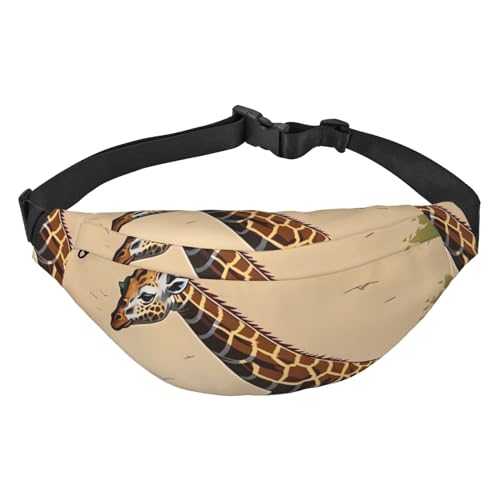 Bauchtaschen mit Giraffen-Druck, für Damen und Herren, Crossbody-Hüfttasche, wasserdichte Gürteltasche mit verstellbarem Riemen, Schwarz, Einheitsgröße, Schwarz, Einheitsgröße, Schwarz , Einheitsgröße von RLDOBOFE