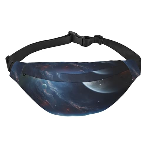 Bauchtaschen mit Weltraumplaneten-Druck, für Damen und Herren, Crossbody-Hüfttasche, wasserdichte Gürteltasche mit verstellbarem Riemen, Schwarz, Einheitsgröße, Schwarz, Einheitsgröße, Schwarz , von RLDOBOFE